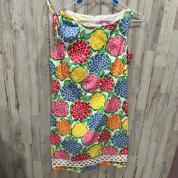 Lilly Pulitzer Hydrangea Tie Shoulder Sleeveless Shift Dress Womens Size 2 - Picture 1 of 8